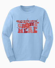 Acceptance Grows Here Groovy Long Sleeve T-Shirt-Light Blue-Neurodiversity, ADHD & Autism Awareness & Acceptance Long-sleeve by Daily Bloom