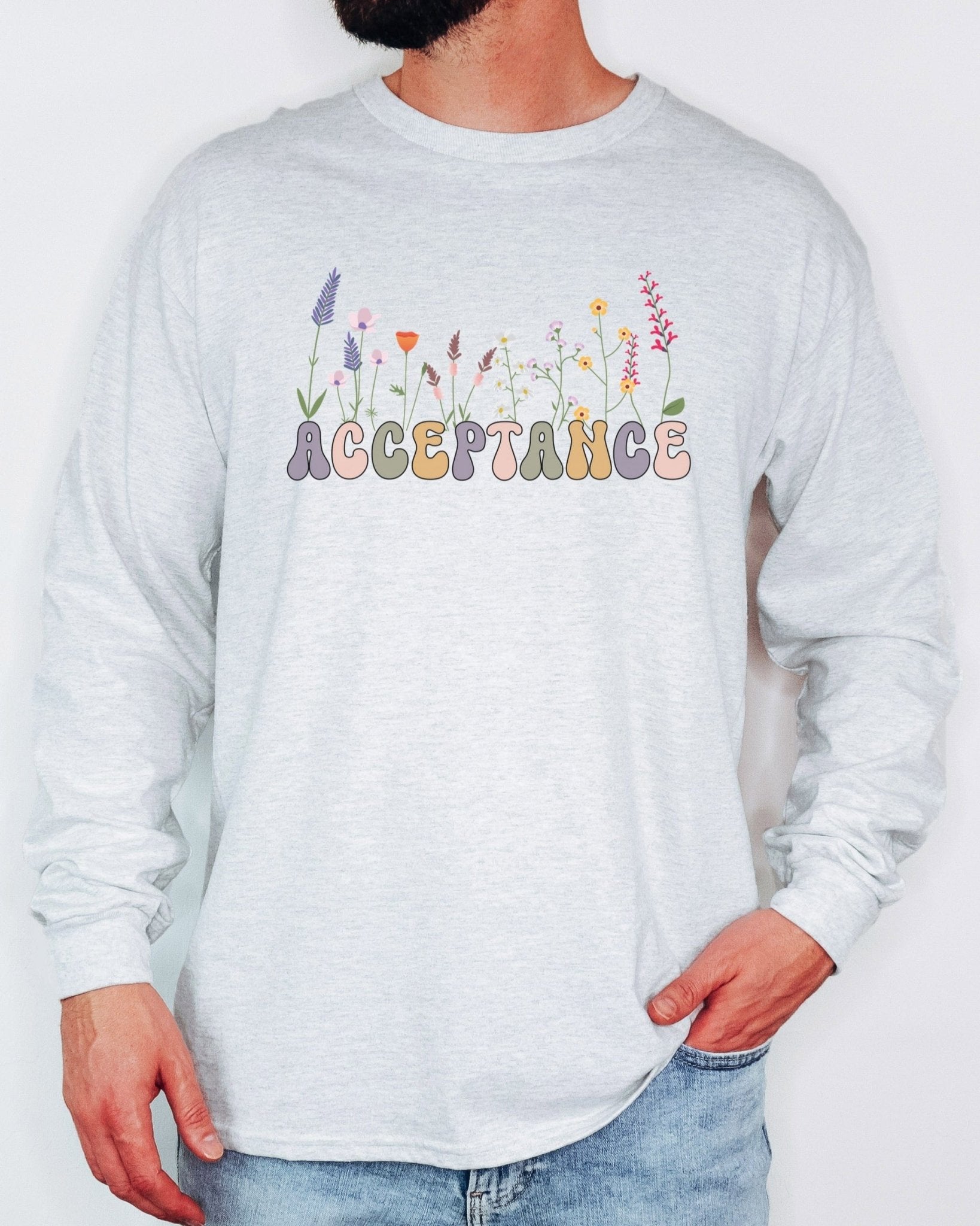 Autism Long - sleeve - Acceptance Wildflowers Long Sleeve T-Shirt - Daily Bloom