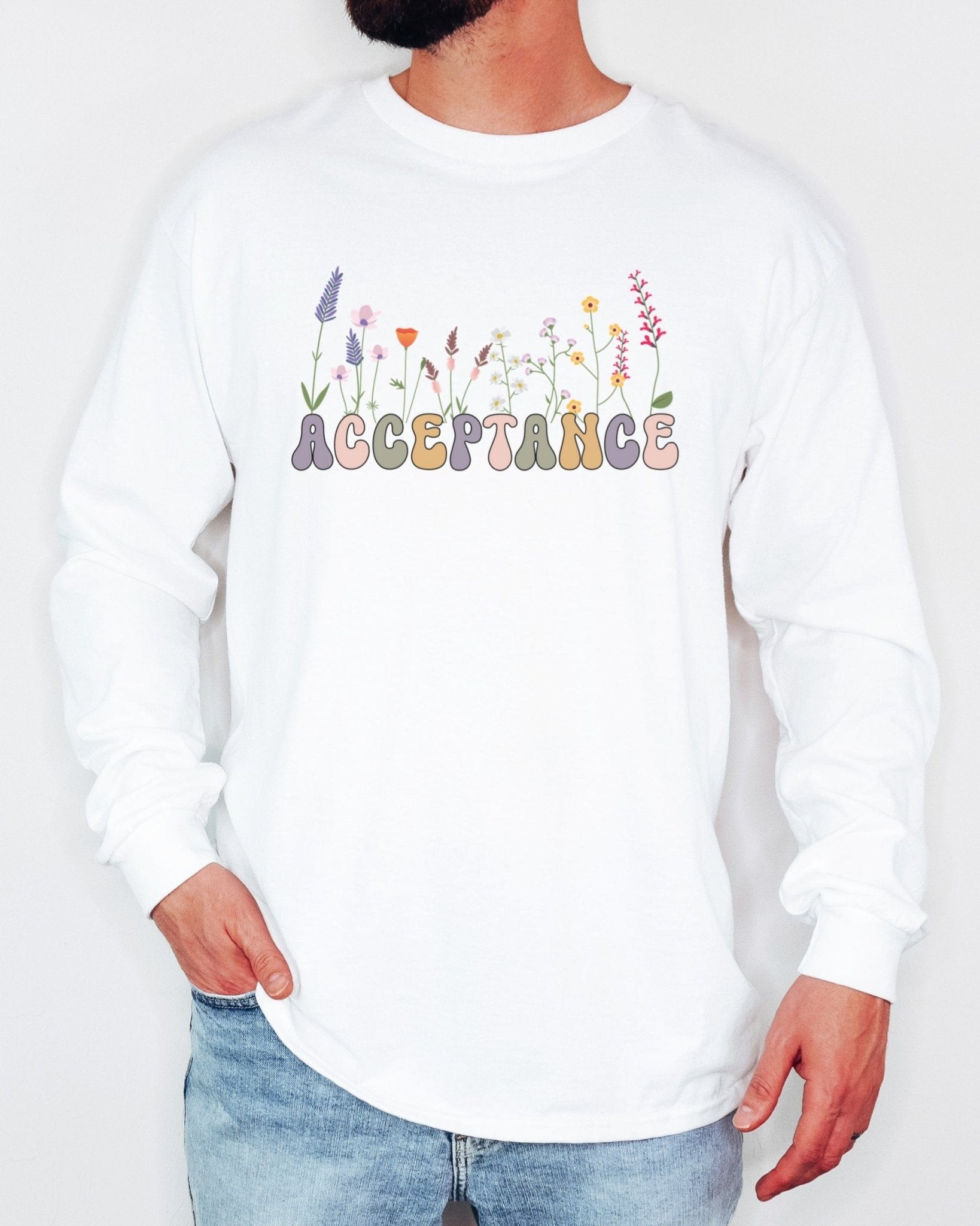 Autism Long - sleeve - Acceptance Wildflowers Long Sleeve T-Shirt - Daily Bloom