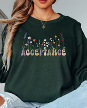 Acceptance Wildflowers Long Sleeve T-Shirt-Neurodiversity, ADHD & Autism Awareness & Acceptance Long-sleeve by Daily Bloom
