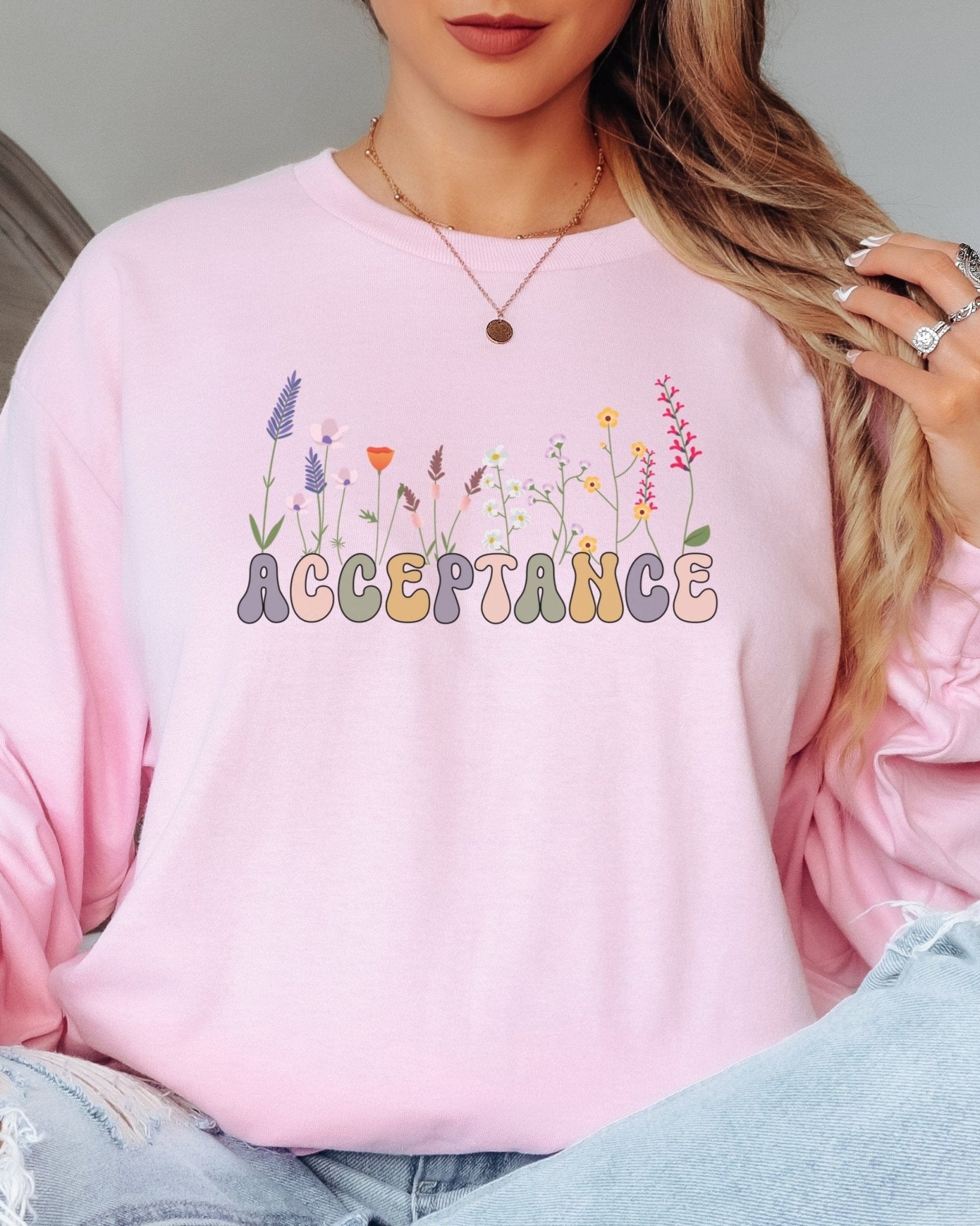 Autism Long - sleeve - Acceptance Wildflowers Long Sleeve T-Shirt - Daily Bloom