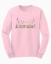 Acceptance Wildflowers Long Sleeve T-Shirt-Light Pink-Neurodiversity, ADHD & Autism Awareness & Acceptance Long-sleeve by Daily Bloom
