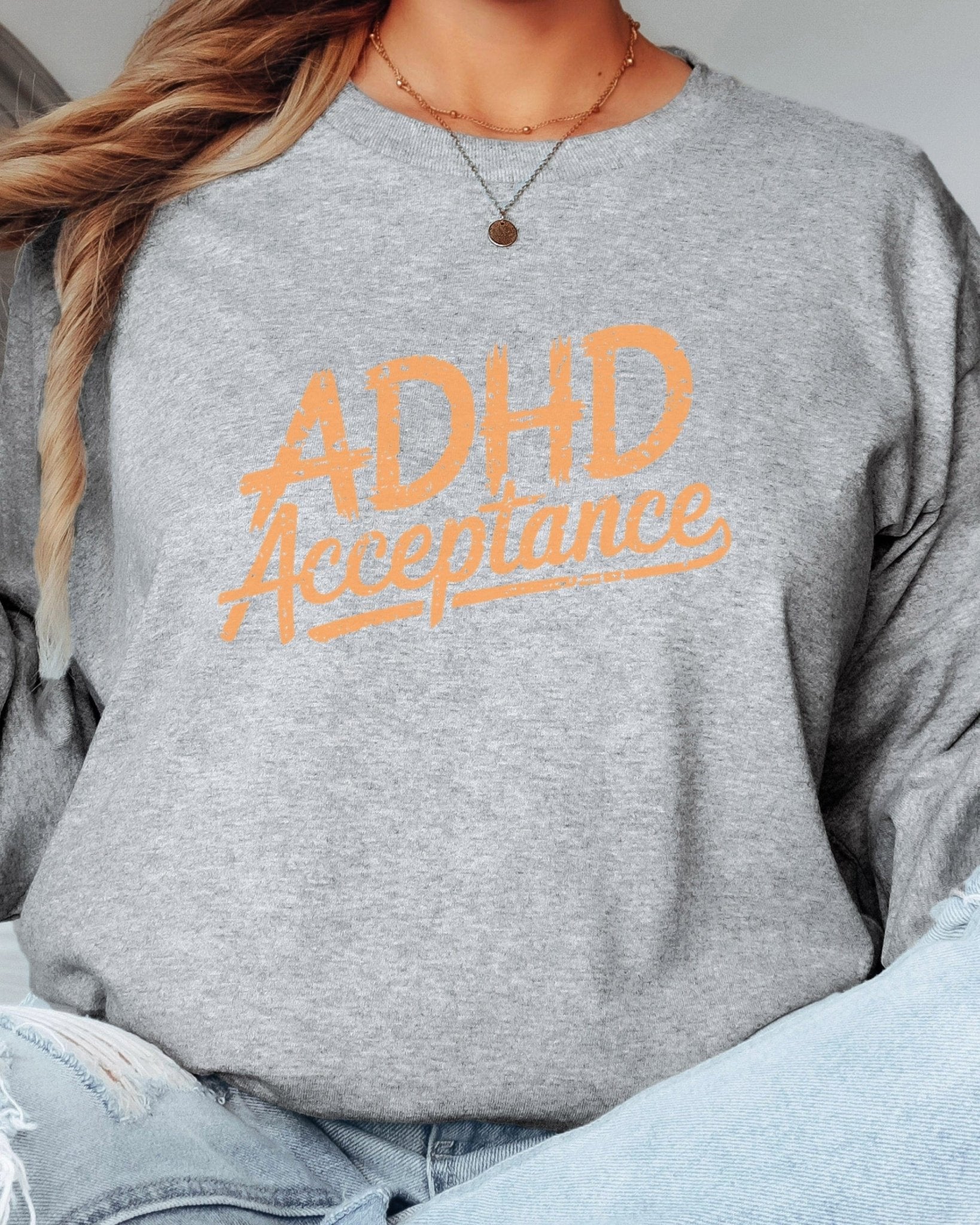 Autism Long - sleeve - ADHD Acceptance Grunge Style Long Sleeve T-Shirt - Daily Bloom