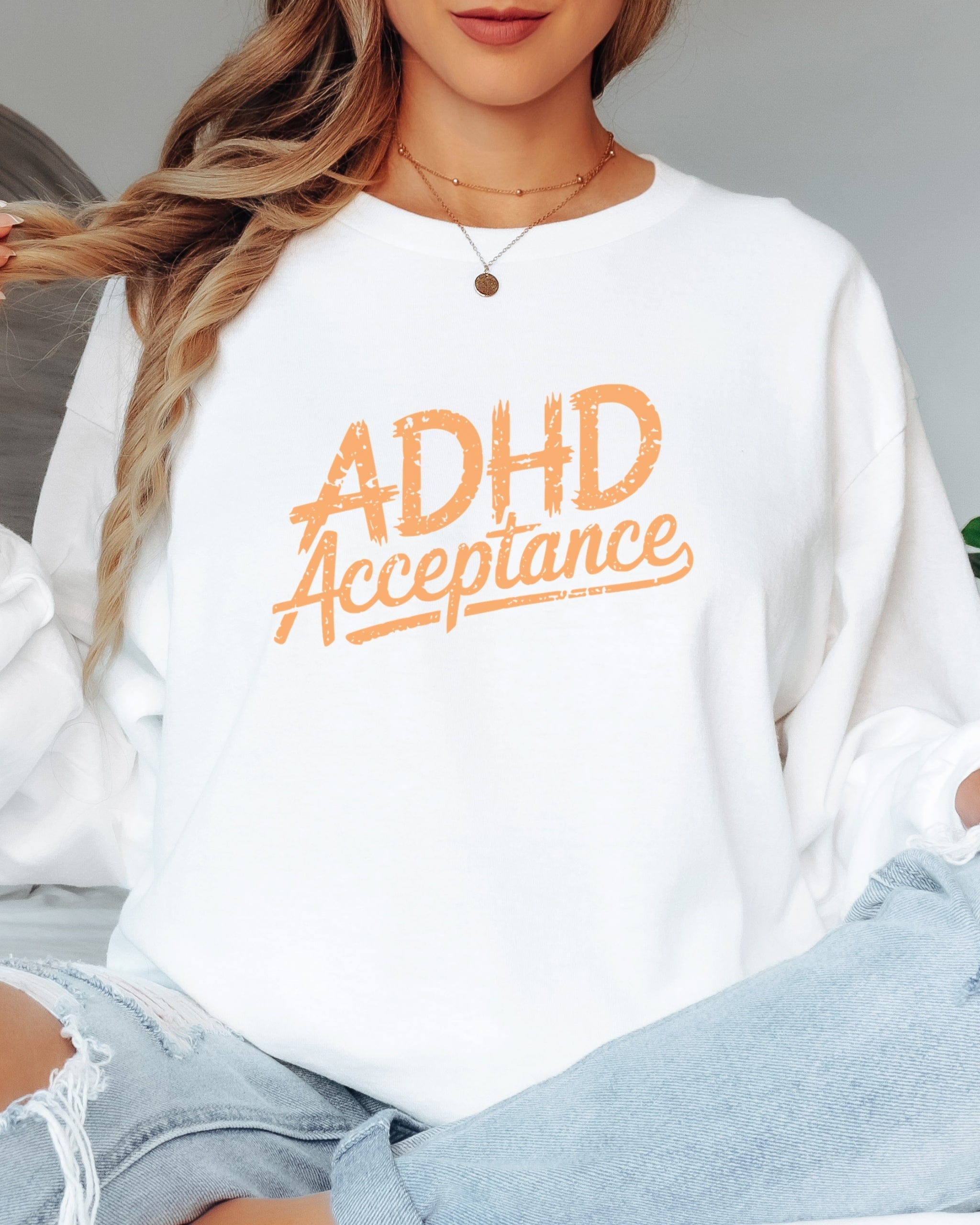 Autism Long-sleeve By Daily Bloom ADHD Acceptance Grunge Style Long Sleeve T-Shirt