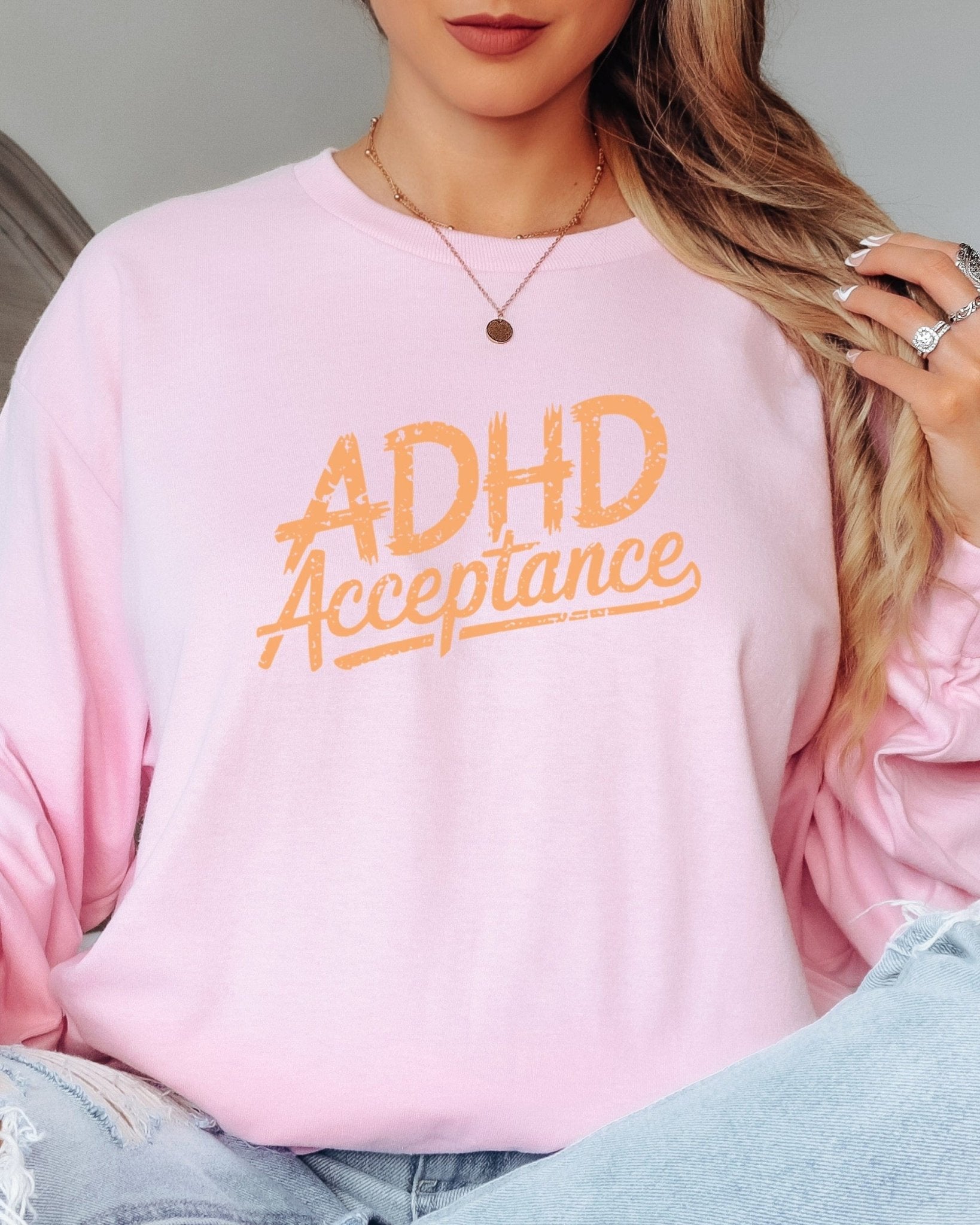 Autism Long - sleeve - ADHD Acceptance Grunge Style Long Sleeve T-Shirt - Daily Bloom