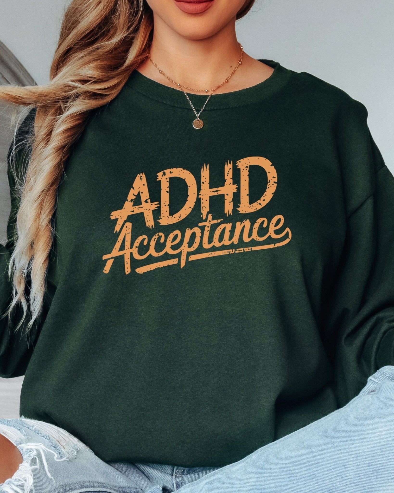 Autism Long - sleeve - ADHD Acceptance Grunge Style Long Sleeve T-Shirt - Daily Bloom