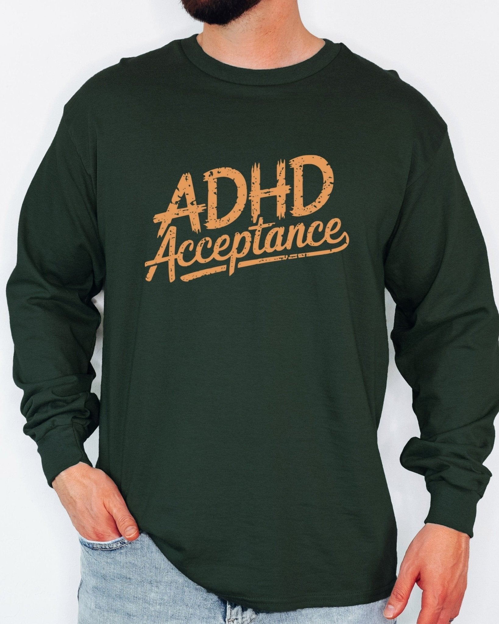 Autism Long - sleeve - ADHD Acceptance Grunge Style Long Sleeve T-Shirt - Daily Bloom