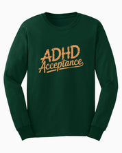Autism Long-sleeve By Daily Bloom ADHD Acceptance Grunge Style Long Sleeve T-Shirt S / Forest Green