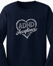 Autism Long-sleeve By Daily Bloom ADHD Acceptance Love Heart Sketch Long Sleeve T-Shirt