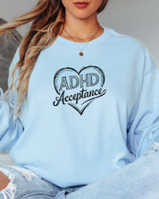 Autism Long-sleeve By Daily Bloom ADHD Acceptance Love Heart Sketch Long Sleeve T-Shirt
