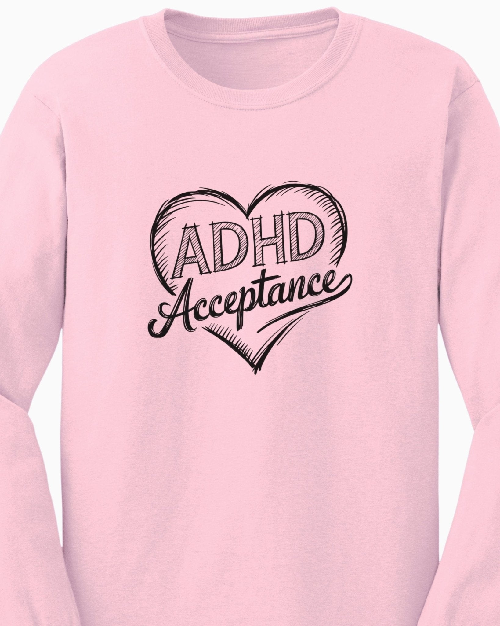 Autism Long - sleeve - ADHD Acceptance Love Heart Sketch Long Sleeve T-Shirt - Daily Bloom