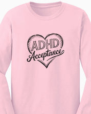 Autism Long-sleeve By Daily Bloom ADHD Acceptance Love Heart Sketch Long Sleeve T-Shirt