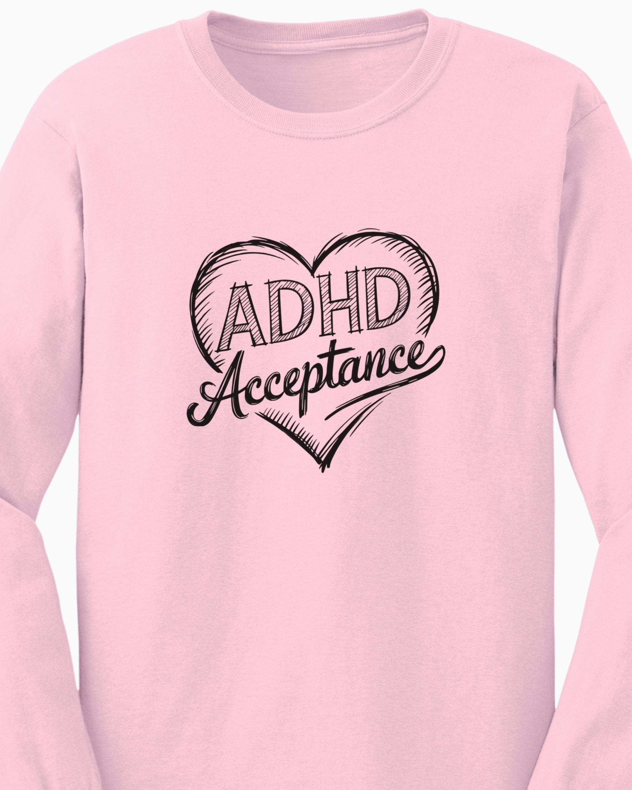 Autism Long-sleeve By Daily Bloom ADHD Acceptance Love Heart Sketch Long Sleeve T-Shirt