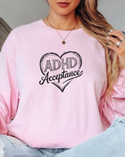 Autism Long-sleeve By Daily Bloom ADHD Acceptance Love Heart Sketch Long Sleeve T-Shirt