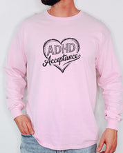 Autism Long-sleeve By Daily Bloom ADHD Acceptance Love Heart Sketch Long Sleeve T-Shirt
