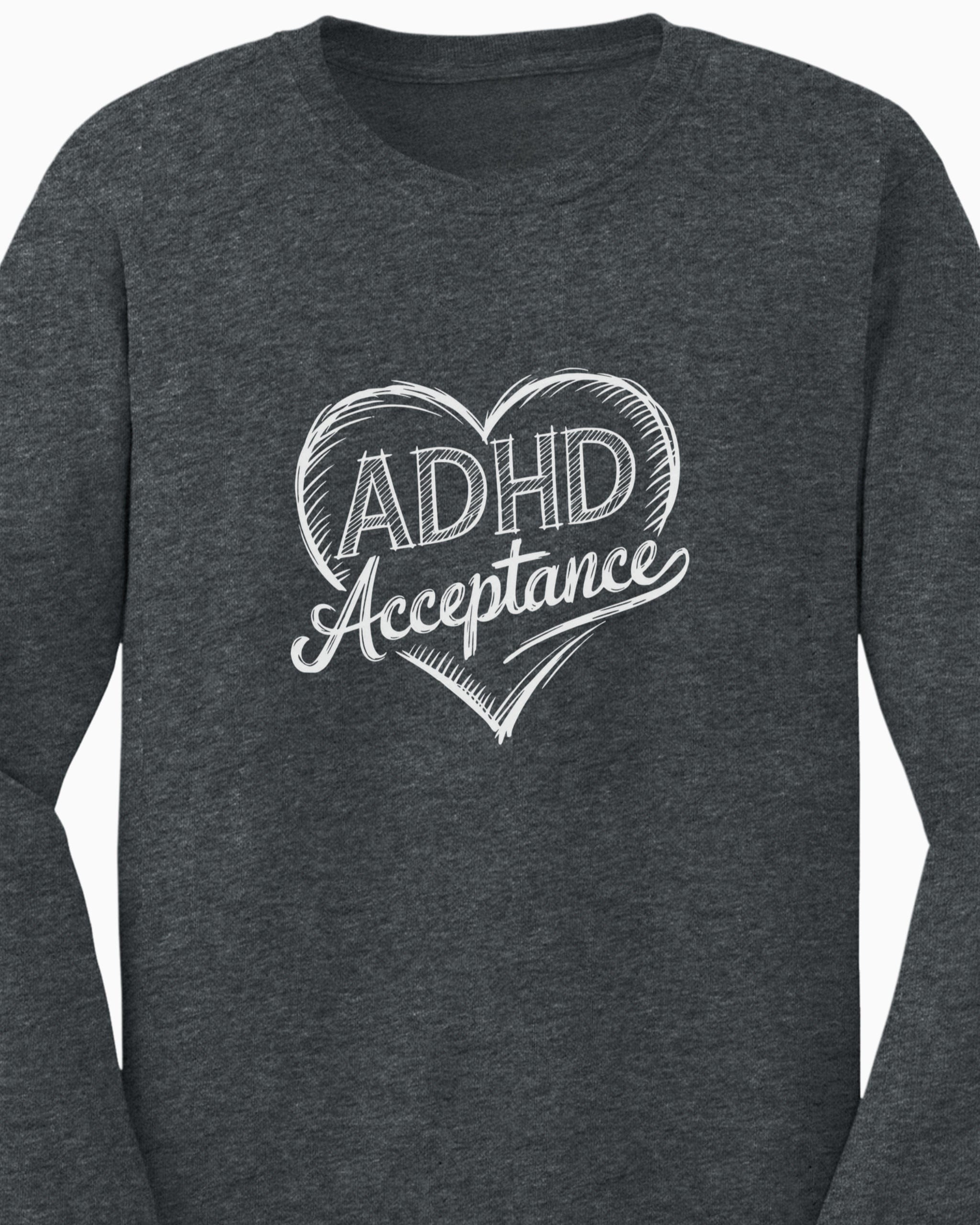 Autism Long-sleeve By Daily Bloom ADHD Acceptance Love Heart Sketch Long Sleeve T-Shirt