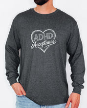 Autism Long-sleeve By Daily Bloom ADHD Acceptance Love Heart Sketch Long Sleeve T-Shirt