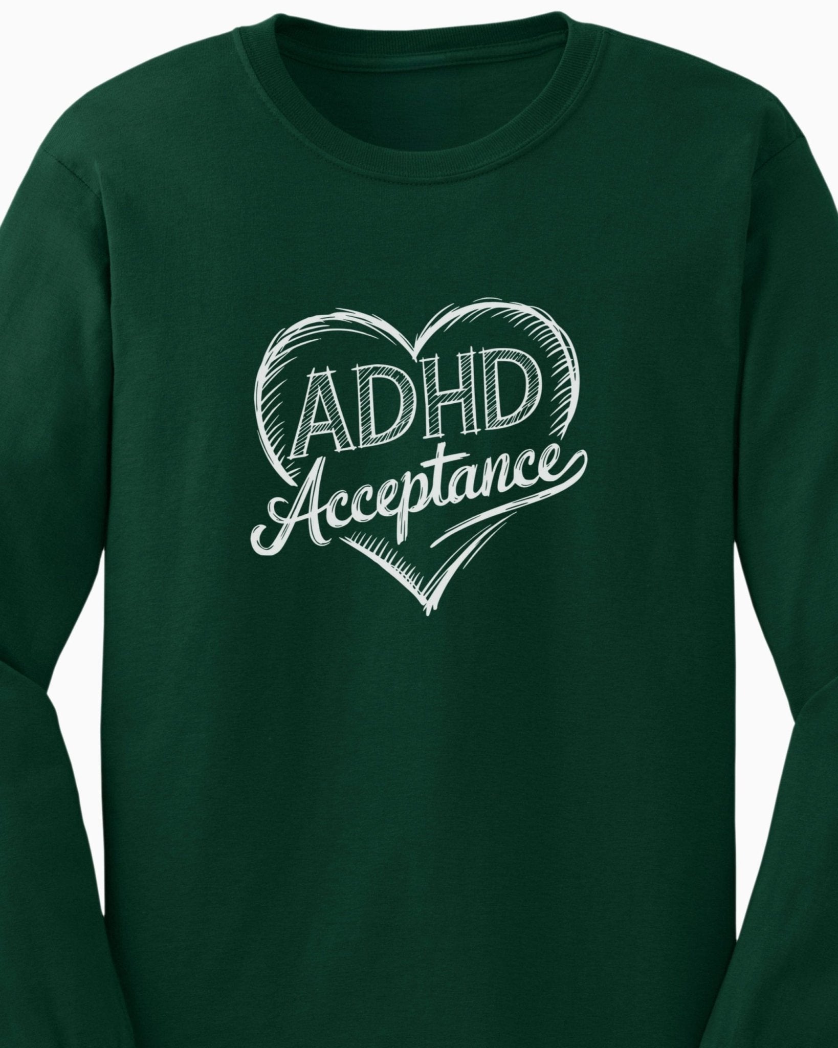 Autism Long - sleeve - ADHD Acceptance Love Heart Sketch Long Sleeve T-Shirt - Daily Bloom