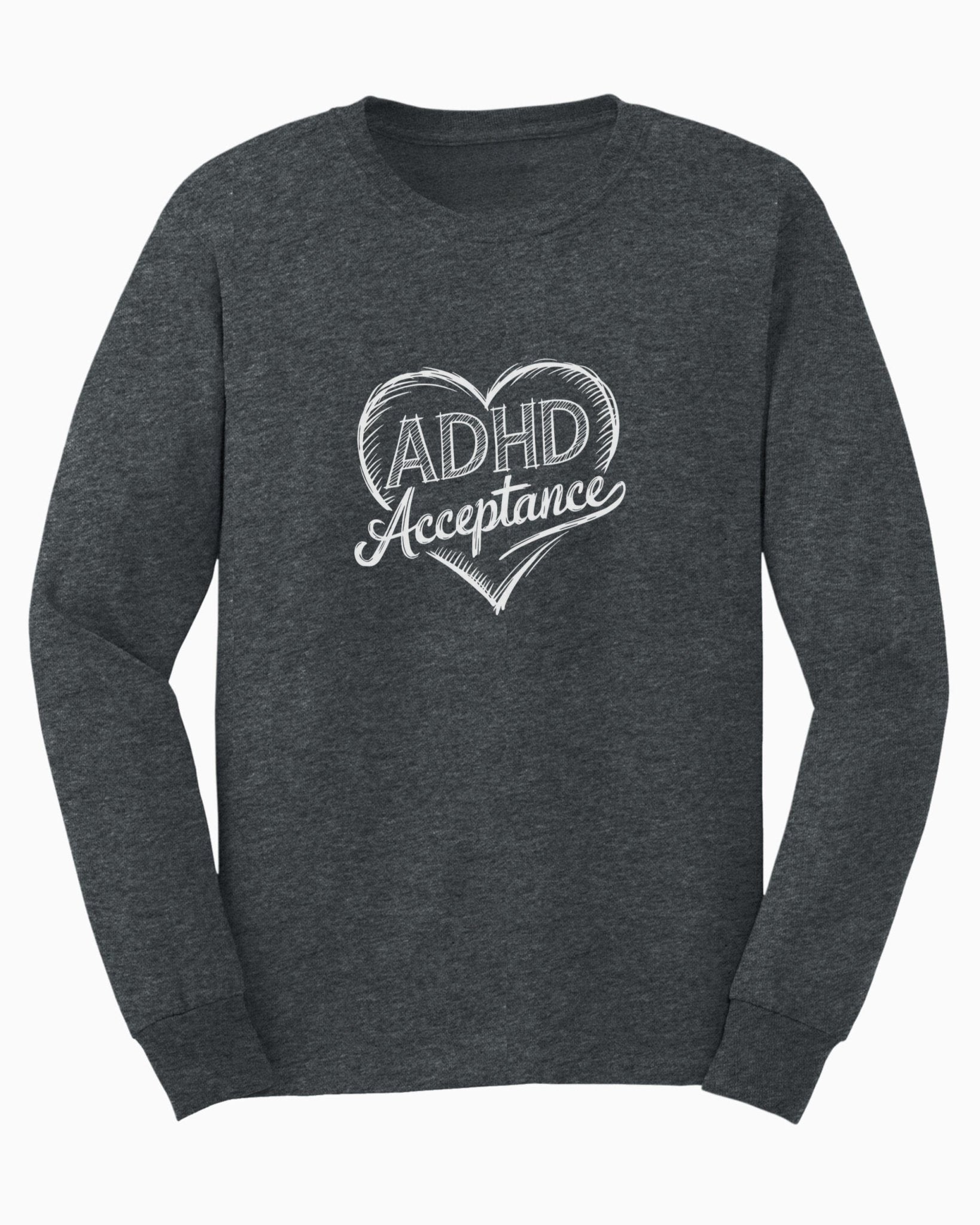 Autism Long - sleeve - ADHD Acceptance Love Heart Sketch Long Sleeve T-Shirt - Daily Bloom