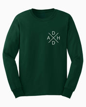 Autism Long-sleeve By Daily Bloom ADHD Cross Long Sleeve T-Shirt S / Forest Green