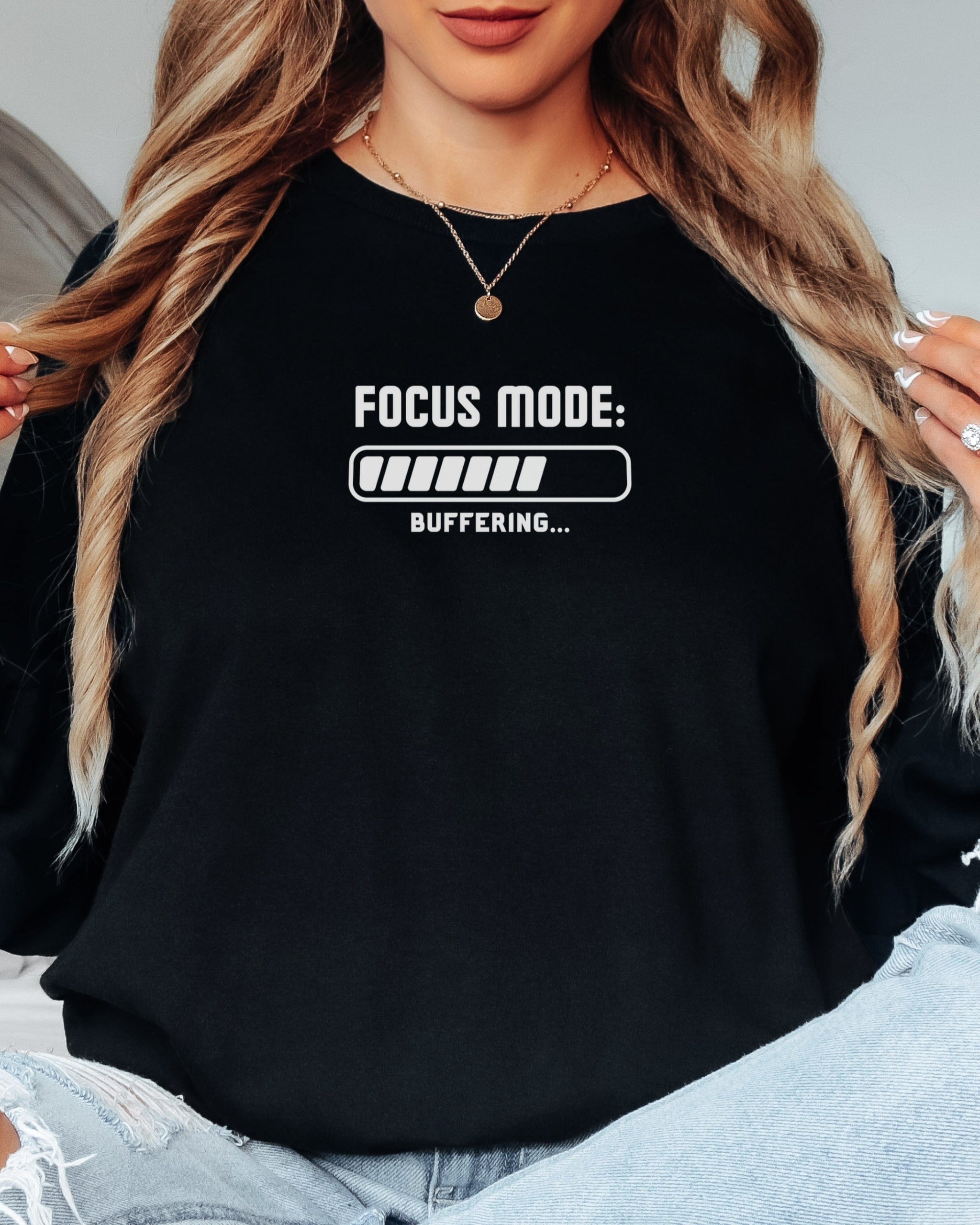 Autism Long-sleeve By Daily Bloom ADHD Focus Mode Buffering Long Sleeve T-Shirt