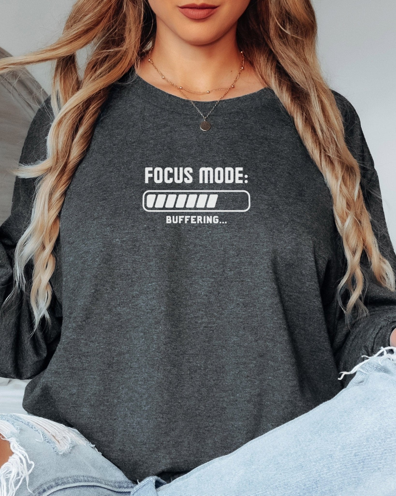 Autism Long - sleeve - ADHD Focus Mode Buffering Long Sleeve T-Shirt - Daily Bloom