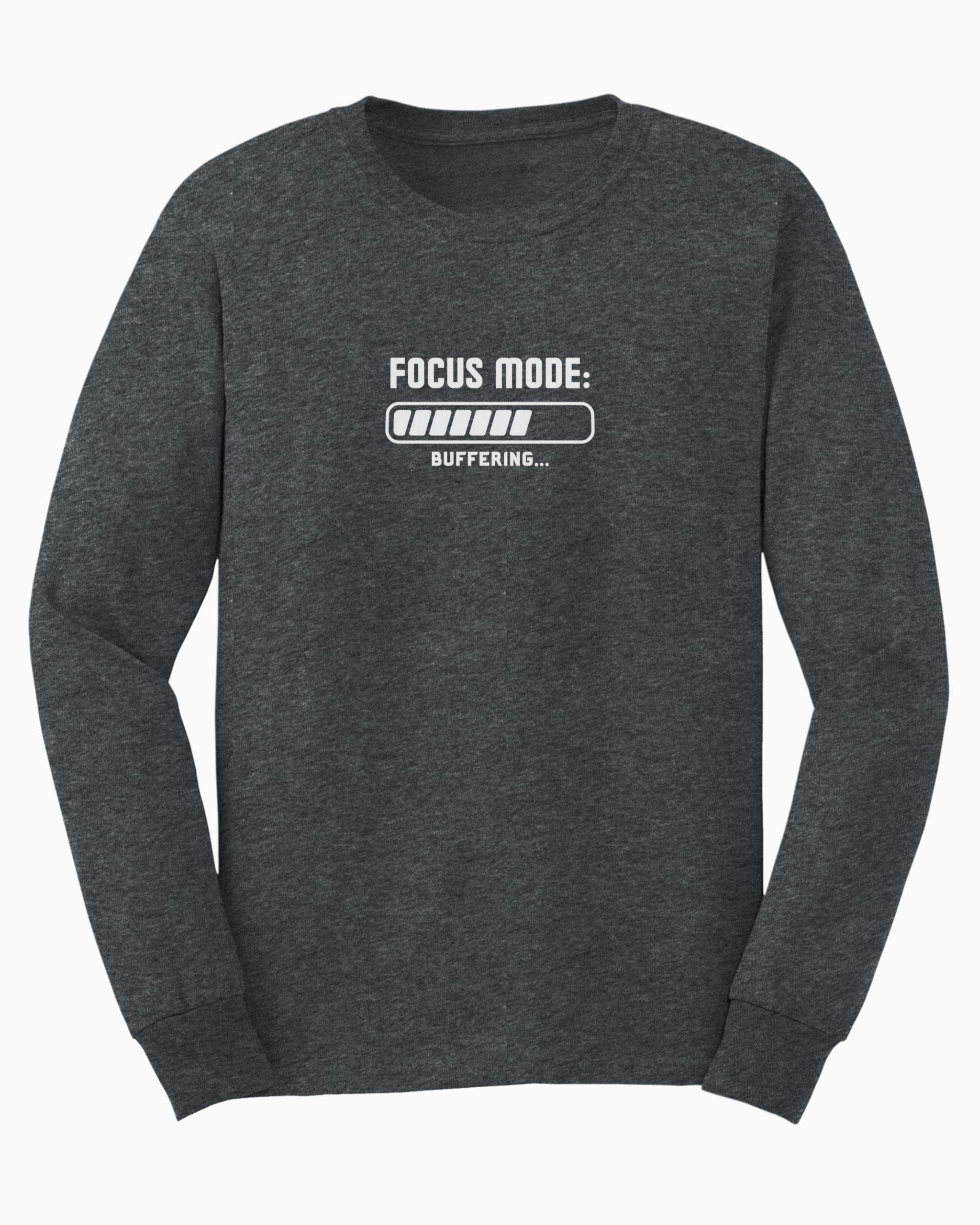 Autism Long-sleeve By Daily Bloom ADHD Focus Mode Buffering Long Sleeve T-Shirt S / Dark Heather