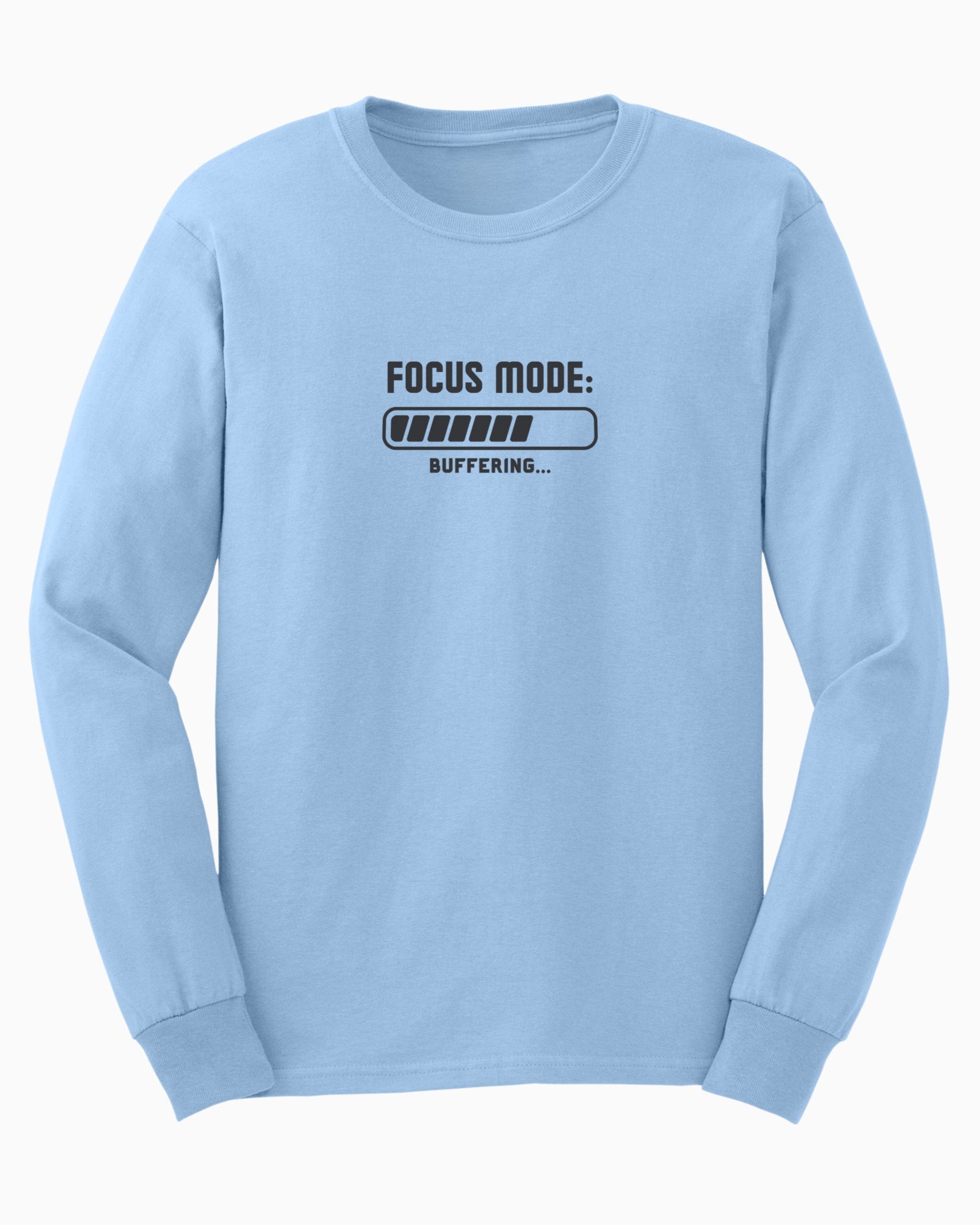 Autism Long-sleeve By Daily Bloom ADHD Focus Mode Buffering Long Sleeve T-Shirt S / Light Blue