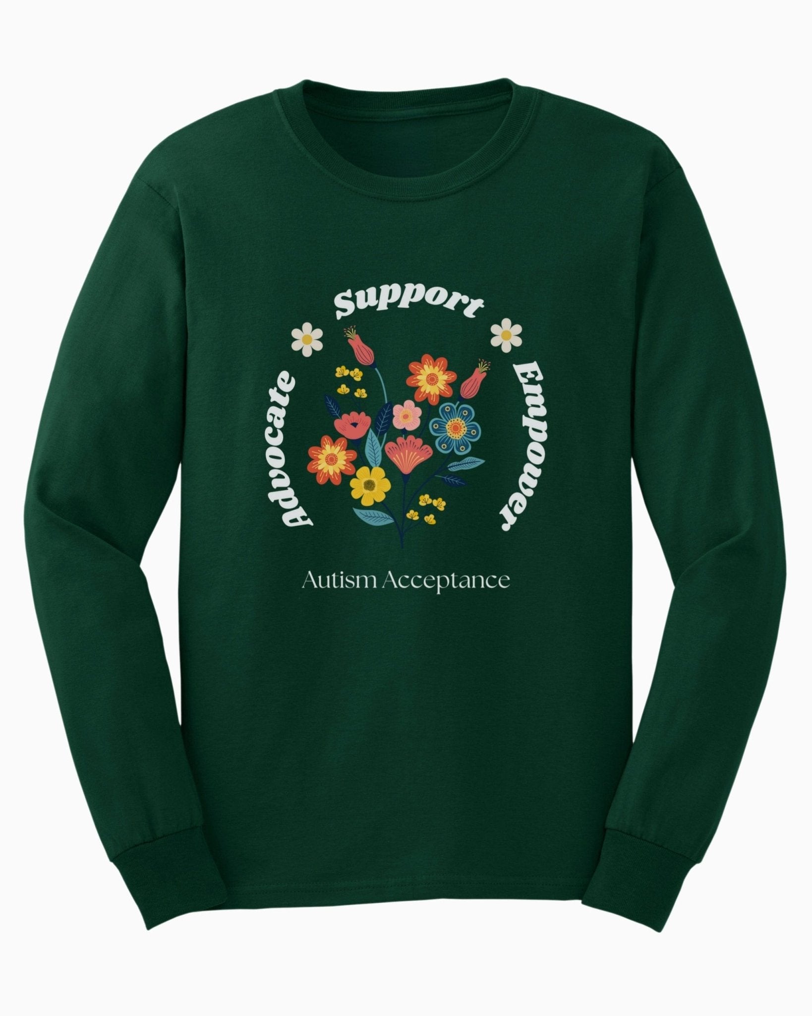 Autism Long - sleeve - Advocate Support Empower Long Sleeve T-Shirt - Daily Bloom
