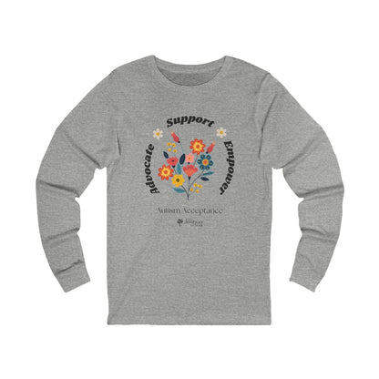 Advocate Support Empower Long Sleeve T-Shirt - The Joshua School-S-Neurodiversity, ADHD & Autism Awareness & Acceptance by Daily Bloom