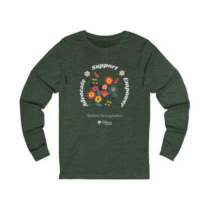 Advocate Support Empower Long Sleeve T-Shirt - The Joshua School-S-Neurodiversity, ADHD & Autism Awareness & Acceptance by Daily Bloom