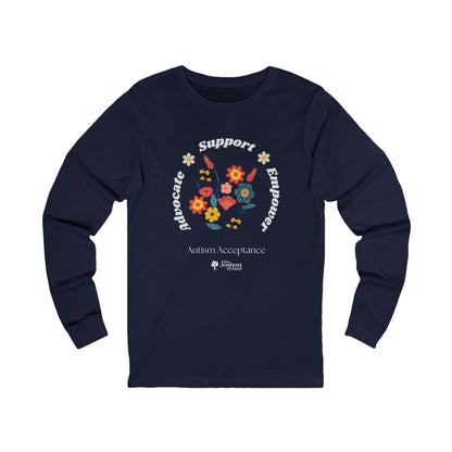 Advocate Support Empower Long Sleeve T-Shirt - The Joshua School-S-Neurodiversity, ADHD & Autism Awareness & Acceptance by Daily Bloom