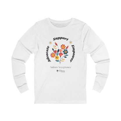 Advocate Support Empower Long Sleeve T-Shirt - The Joshua School-S-Neurodiversity, ADHD & Autism Awareness & Acceptance by Daily Bloom