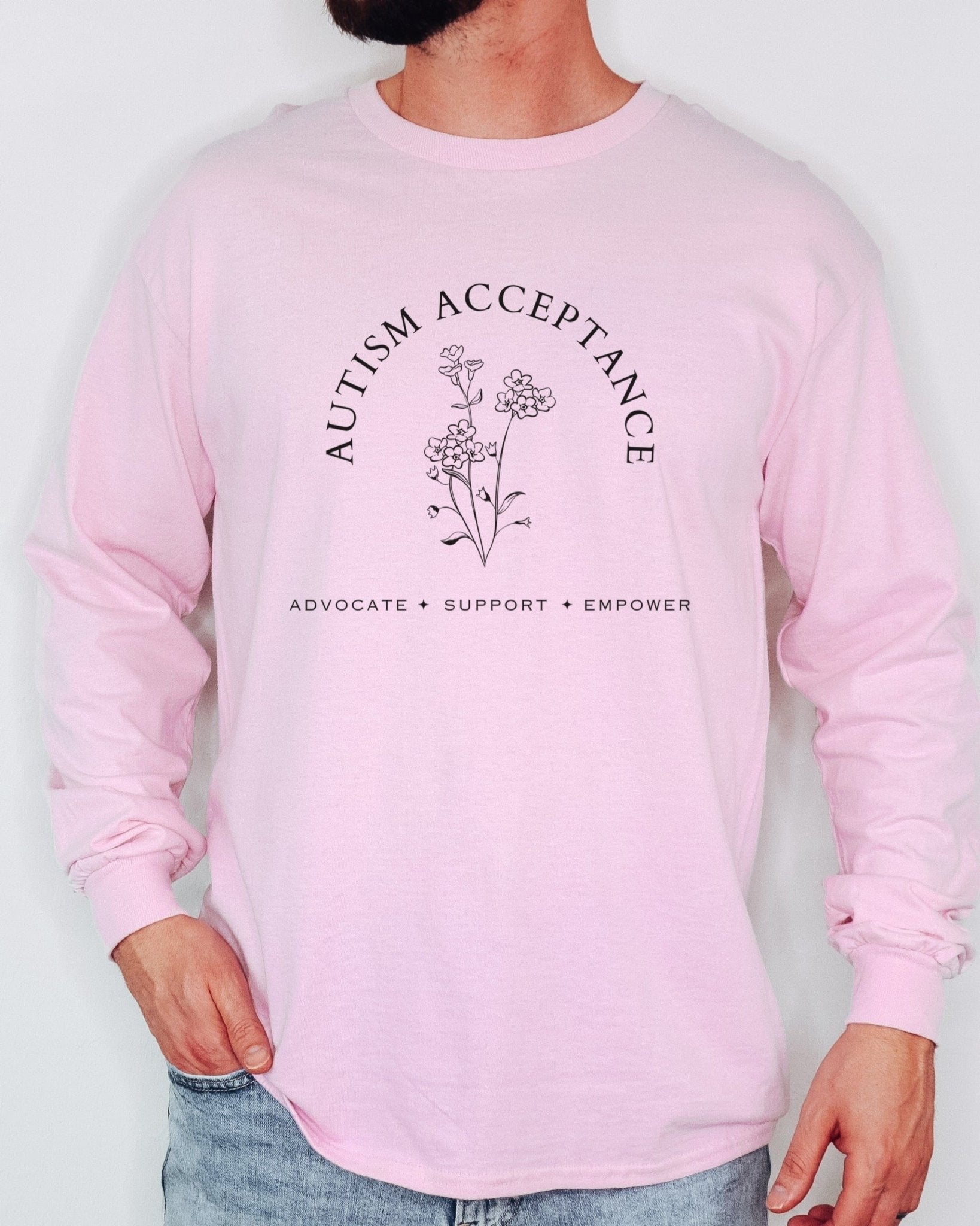 Autism Long - sleeve - Autism Acceptance - Advocate Support Empower Long Sleeve T-Shirt - Daily Bloom