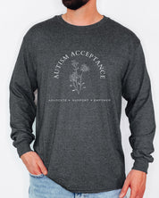 Autism Acceptance - Advocate Support Empower Long Sleeve T-Shirt-Neurodiversity, ADHD & Autism Awareness & Acceptance Long-sleeve by Daily Bloom