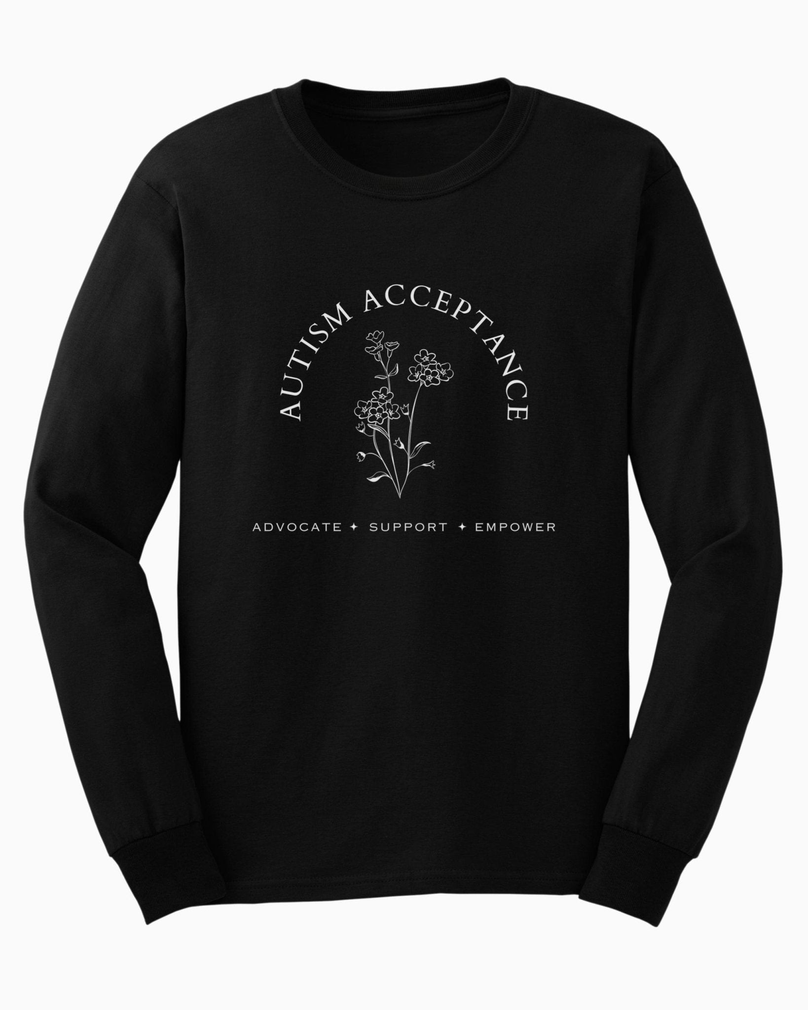 Autism Long - sleeve - Autism Acceptance - Advocate Support Empower Long Sleeve T-Shirt - Daily Bloom