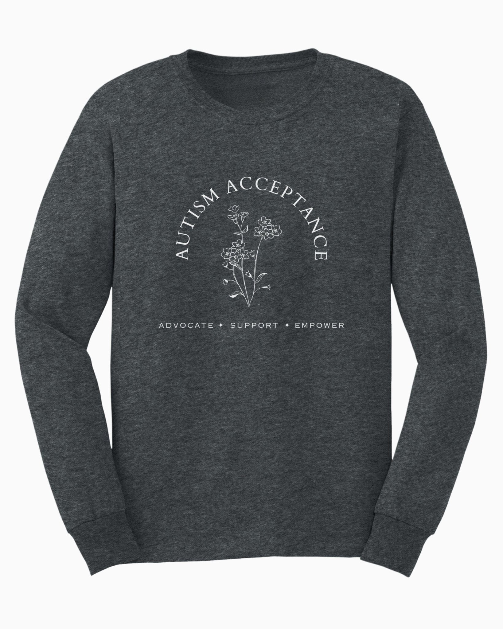Autism Long - sleeve - Autism Acceptance - Advocate Support Empower Long Sleeve T-Shirt - Daily Bloom