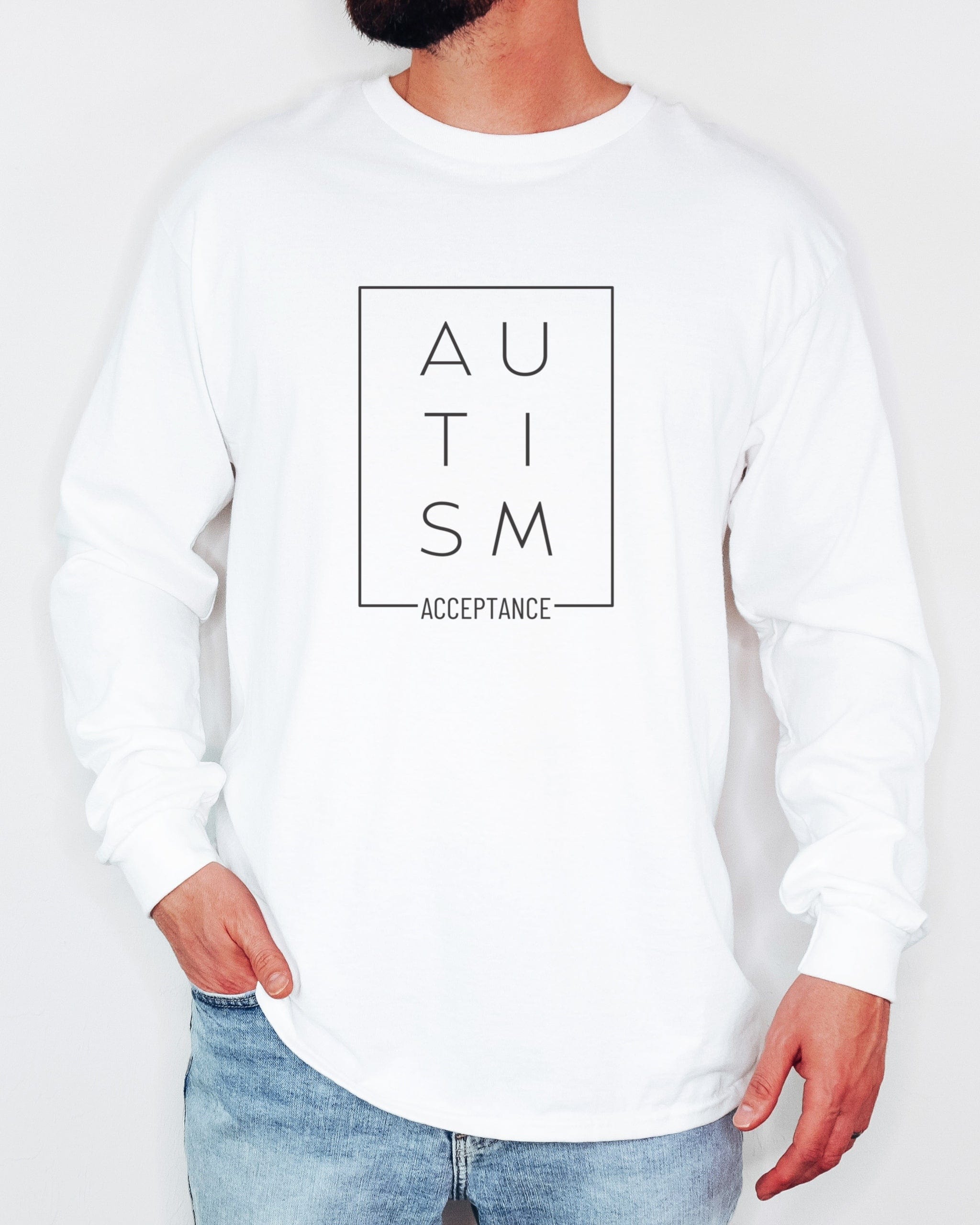 Autism Acceptance Box Long Sleeve T-Shirt-Neurodiversity, ADHD & Autism Awareness & Acceptance Long-sleeve by Daily Bloom