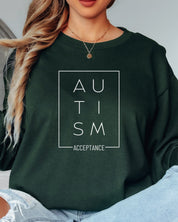 Autism Acceptance Box Long Sleeve T-Shirt-Neurodiversity, ADHD & Autism Awareness & Acceptance Long-sleeve by Daily Bloom