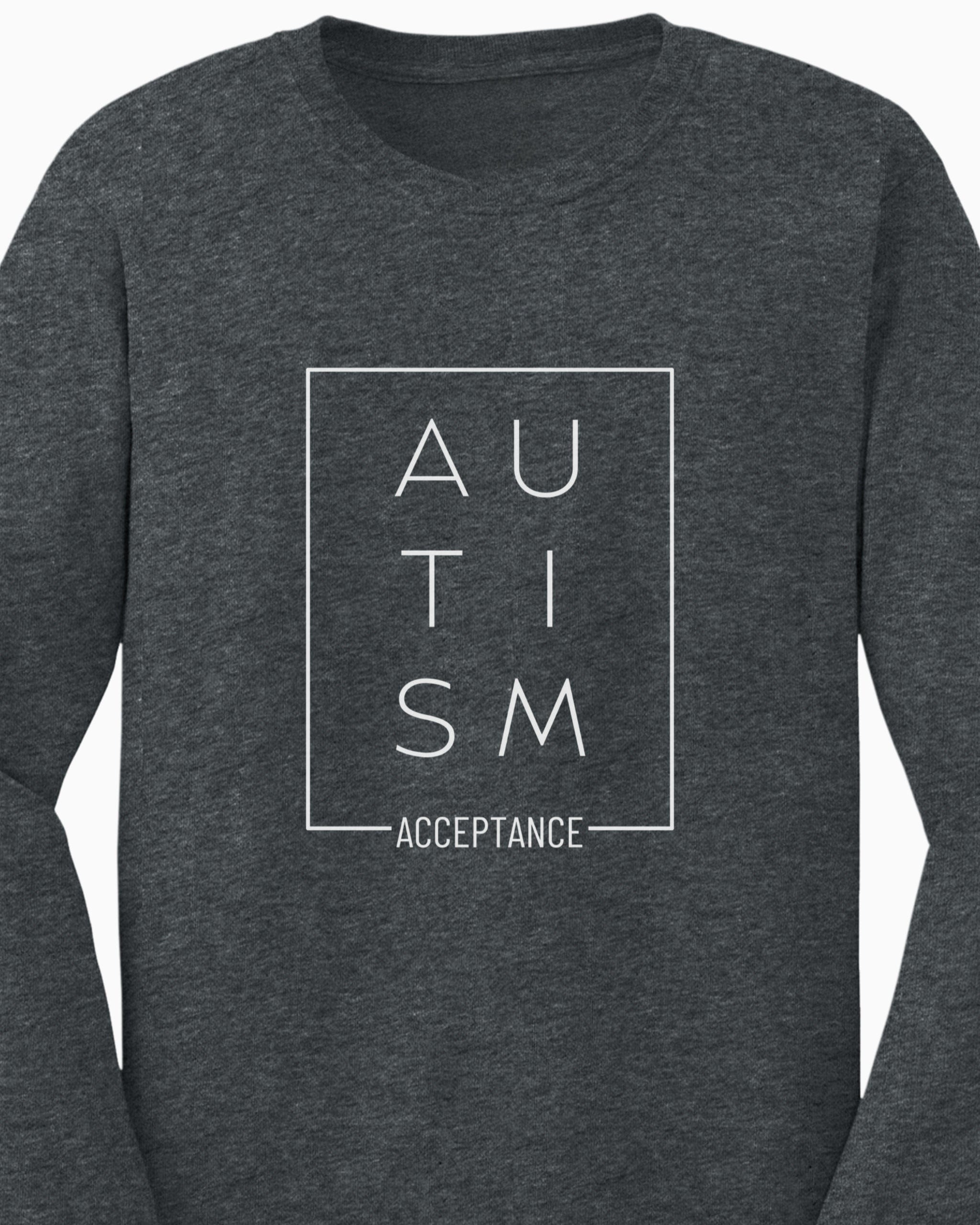 Autism Acceptance Box Long Sleeve T-Shirt-Neurodiversity, ADHD & Autism Awareness & Acceptance Long-sleeve by Daily Bloom