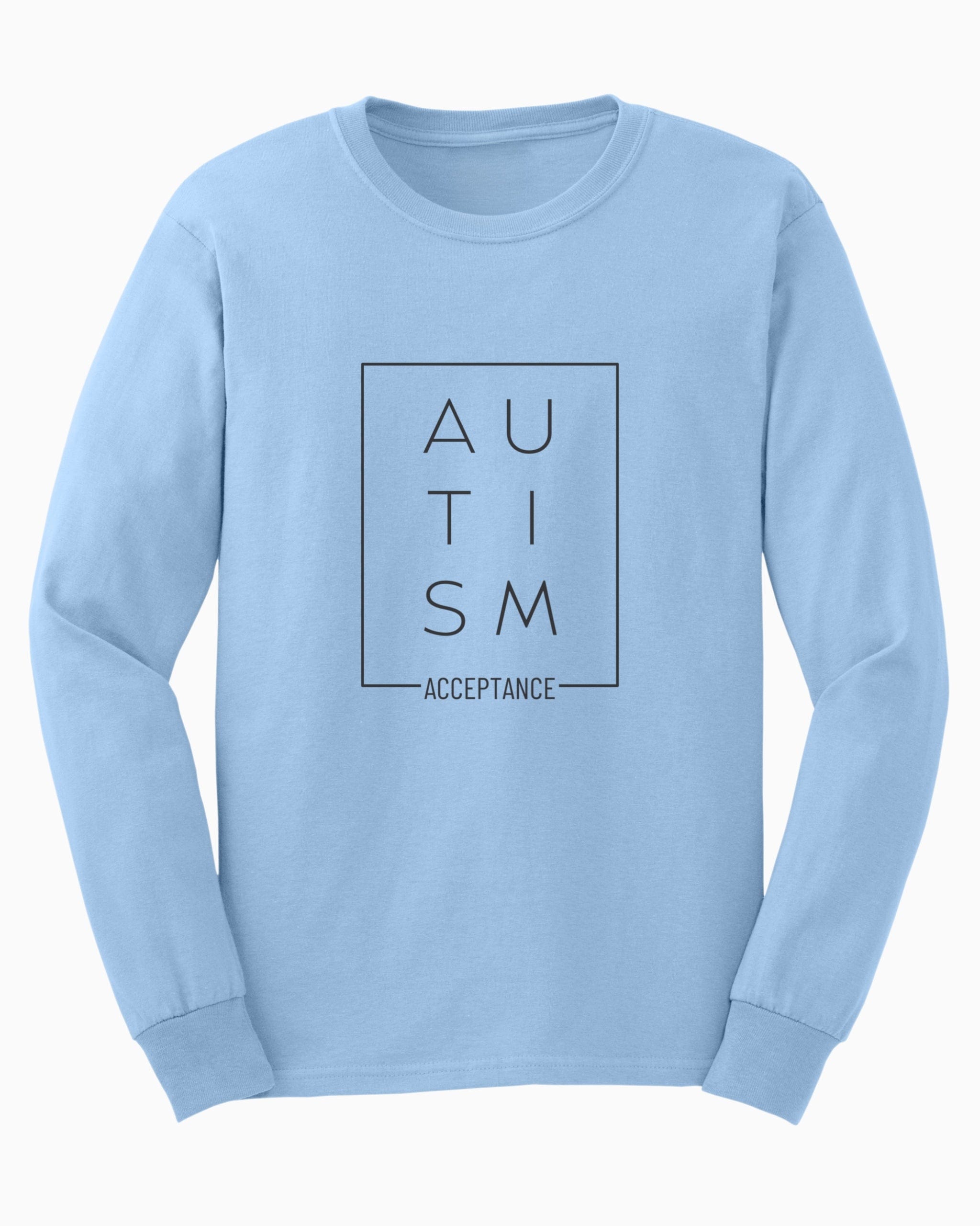 Autism Acceptance Box Long Sleeve T-Shirt-Light Blue-Neurodiversity, ADHD & Autism Awareness & Acceptance Long-sleeve by Daily Bloom