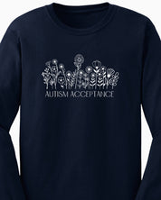 Autism Acceptance Wildflowers Long Sleeve T-Shirt-Neurodiversity, ADHD & Autism Awareness & Acceptance Long-sleeve by Daily Bloom