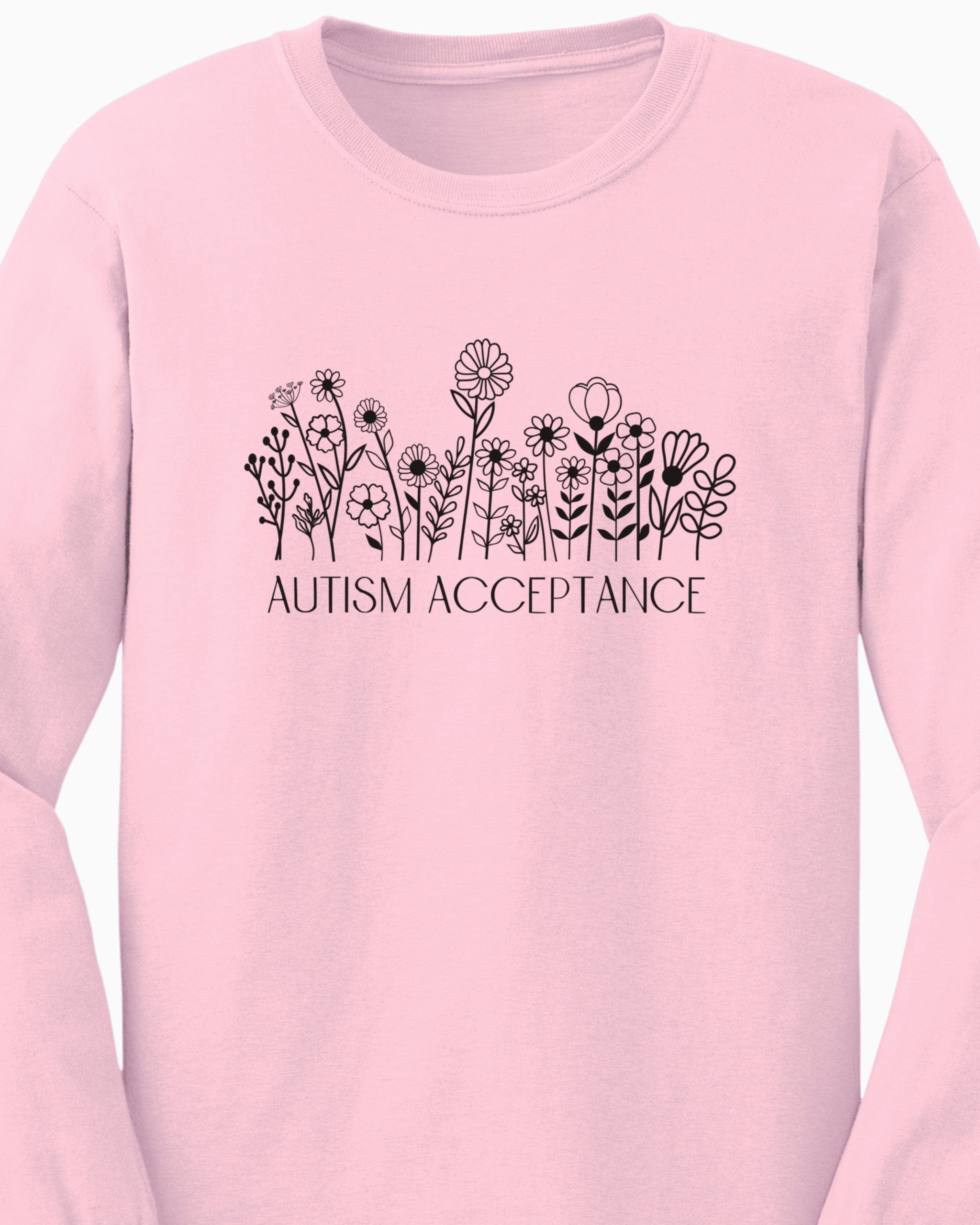 Autism Acceptance Wildflowers Long Sleeve T-Shirt-Neurodiversity, ADHD & Autism Awareness & Acceptance Long-sleeve by Daily Bloom