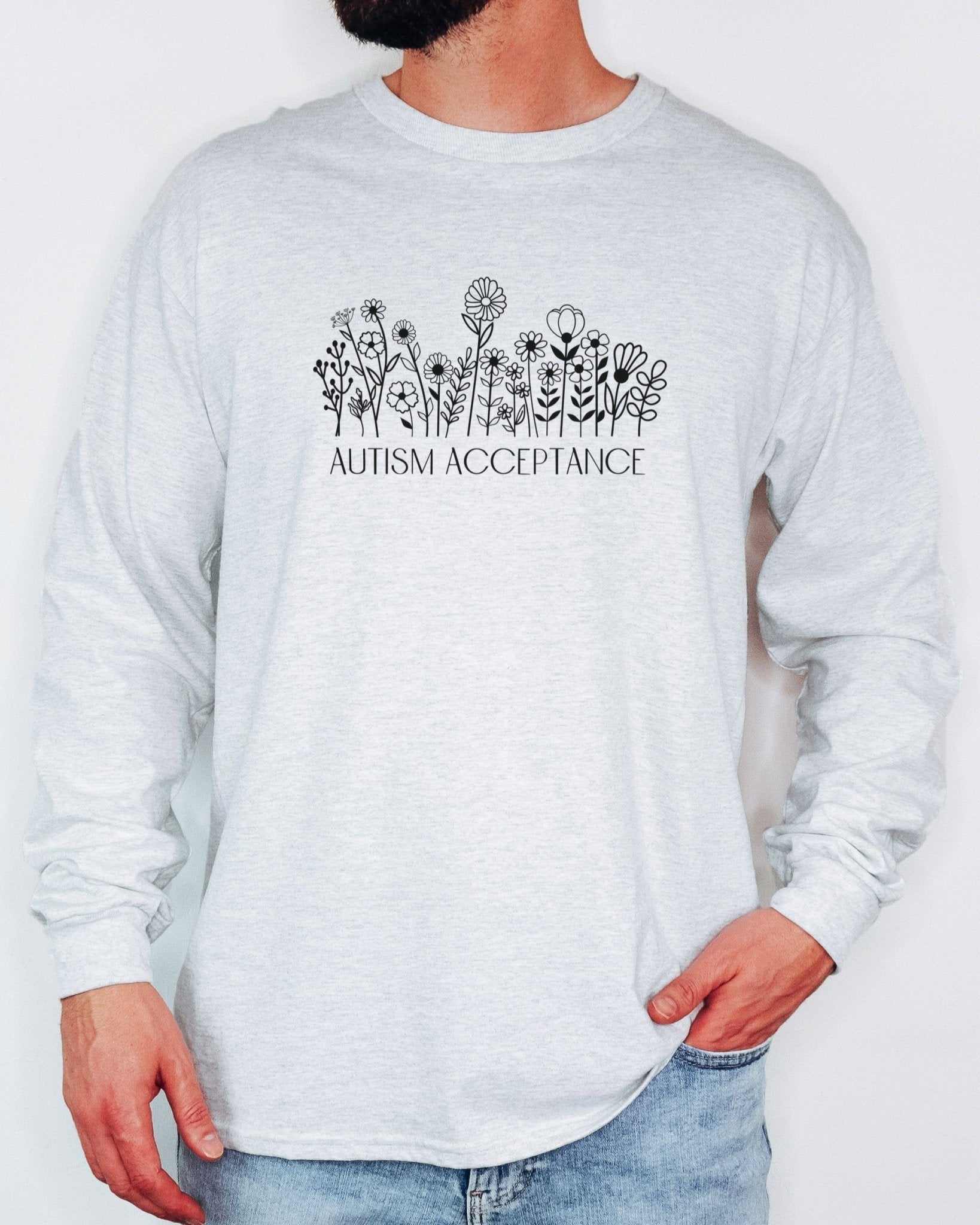 Autism Long - sleeve - Autism Acceptance Wildflowers Long Sleeve T-Shirt - Daily Bloom