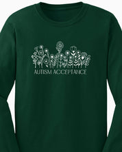 Autism Acceptance Wildflowers Long Sleeve T-Shirt-Neurodiversity, ADHD & Autism Awareness & Acceptance Long-sleeve by Daily Bloom