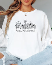 Autism Acceptance Wildflowers Long Sleeve T-Shirt-Neurodiversity, ADHD & Autism Awareness & Acceptance Long-sleeve by Daily Bloom