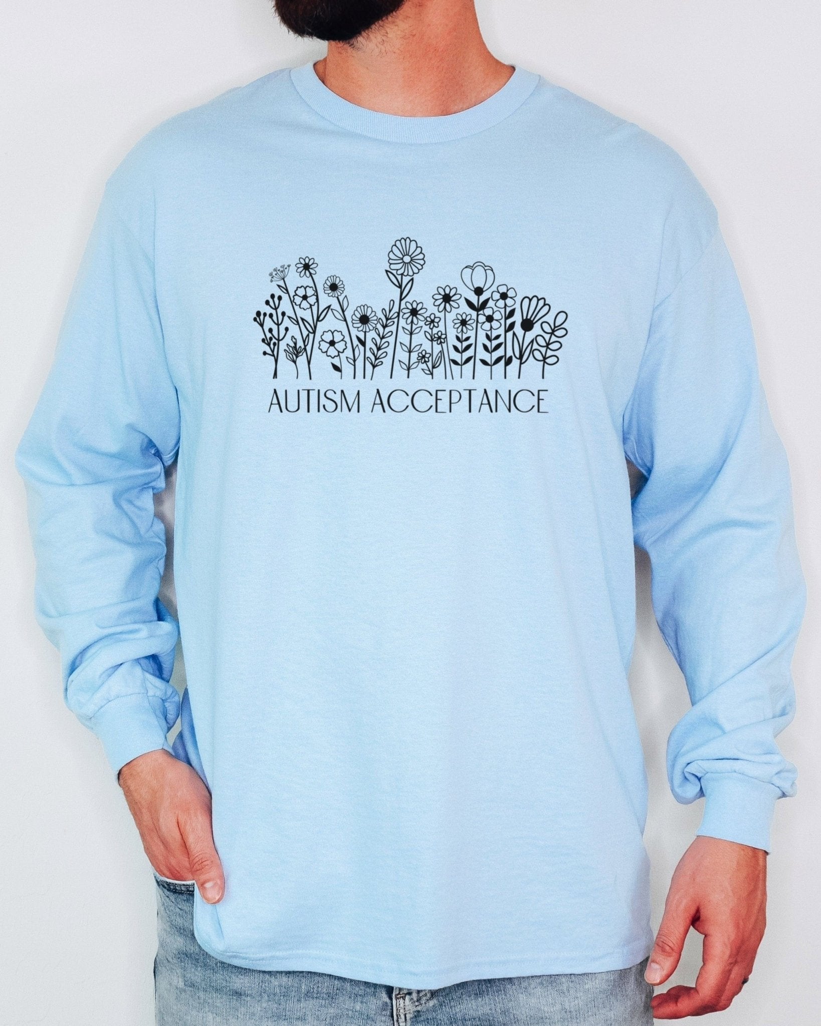 Autism Long - sleeve - Autism Acceptance Wildflowers Long Sleeve T-Shirt - Daily Bloom