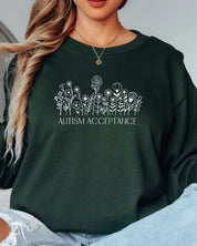 Autism Acceptance Wildflowers Long Sleeve T-Shirt-Neurodiversity, ADHD & Autism Awareness & Acceptance Long-sleeve by Daily Bloom