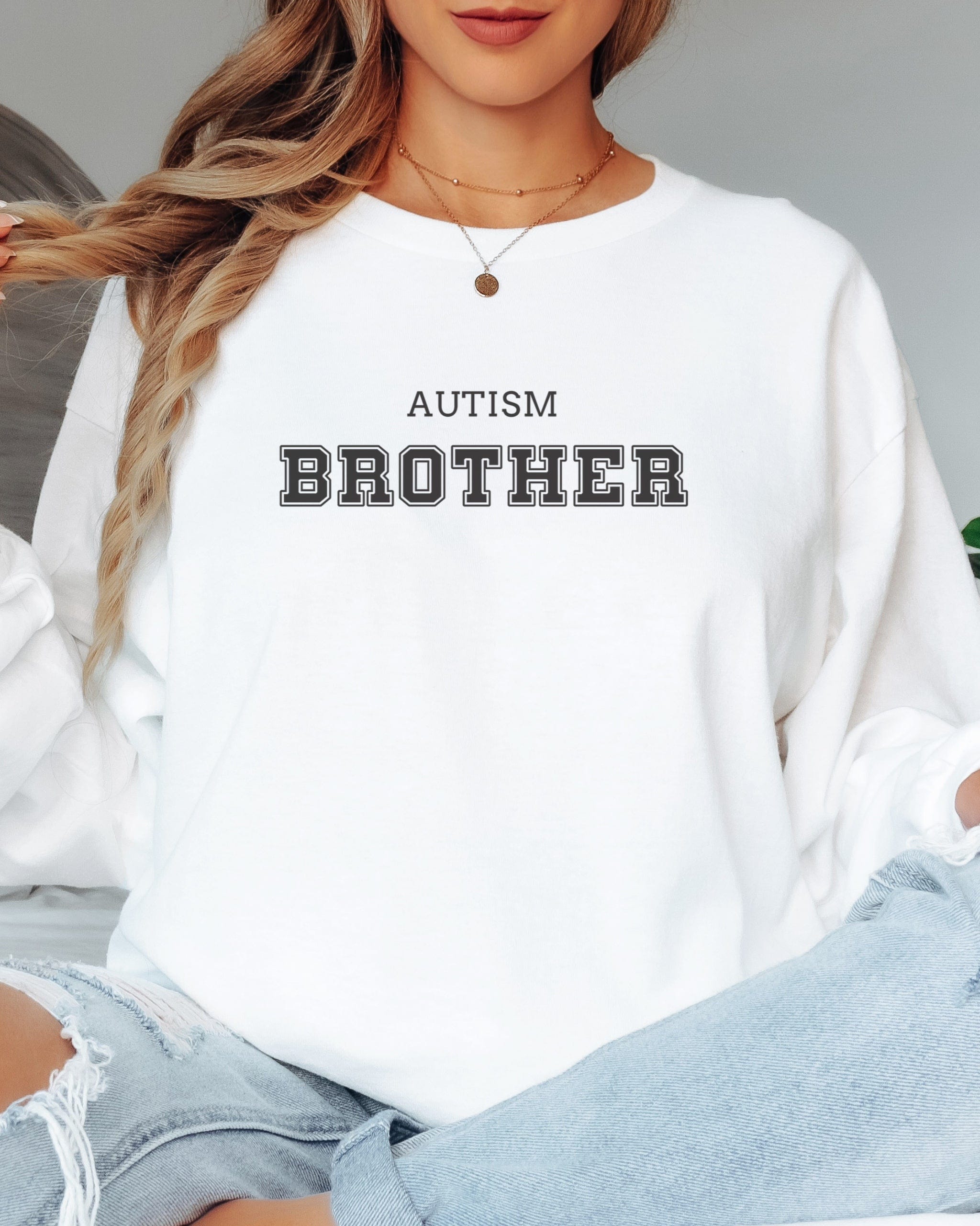 Autism Brother College Long Sleeve T-Shirt-Neurodiversity, ADHD & Autism Awareness & Acceptance Long-sleeve by Daily Bloom