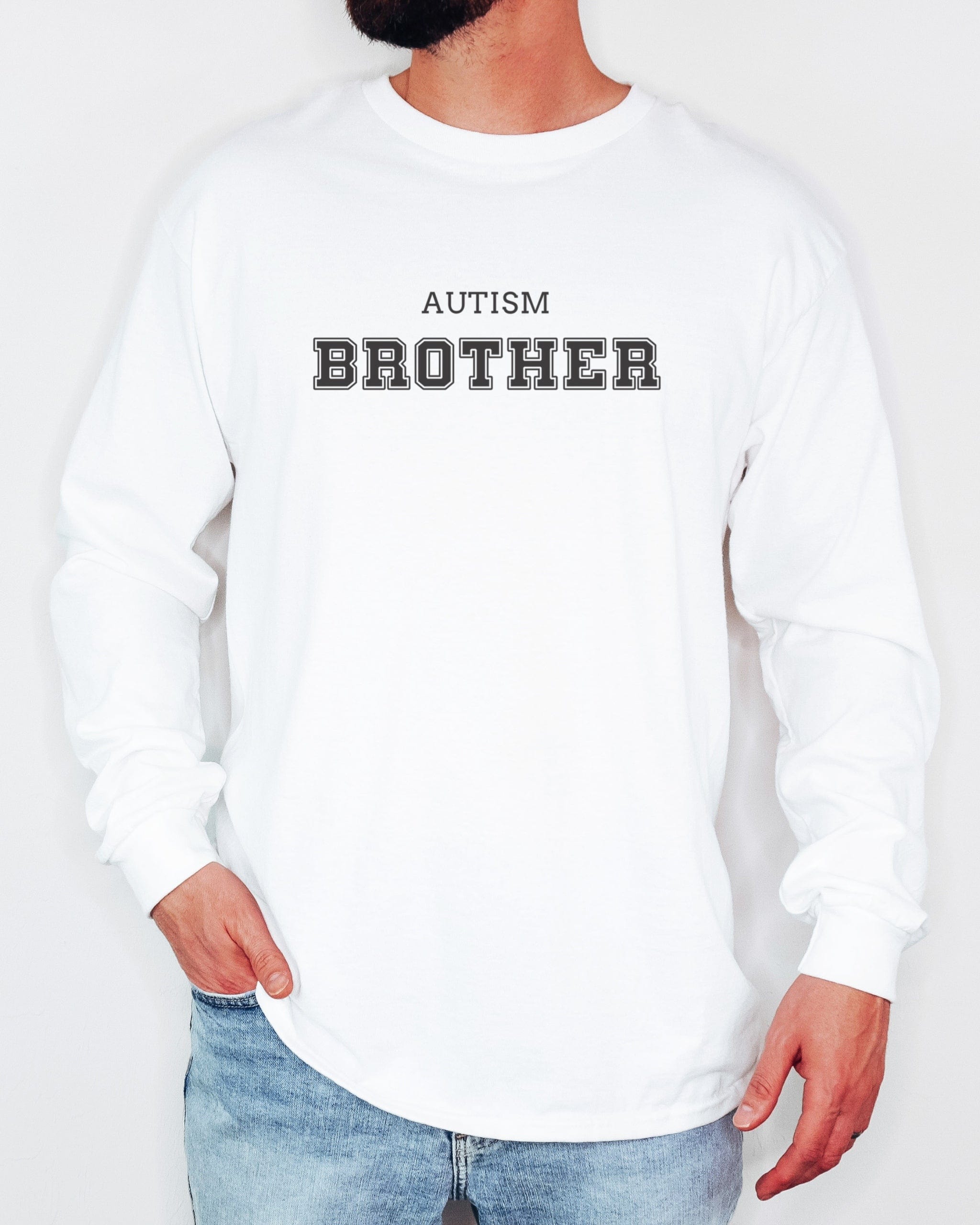 Autism Brother College Long Sleeve T-Shirt-Neurodiversity, ADHD & Autism Awareness & Acceptance Long-sleeve by Daily Bloom